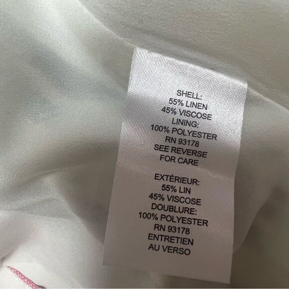 Tahari Pink and Yellow Blazer Lightweight Striped Sz 4 - Picture 5 of 6